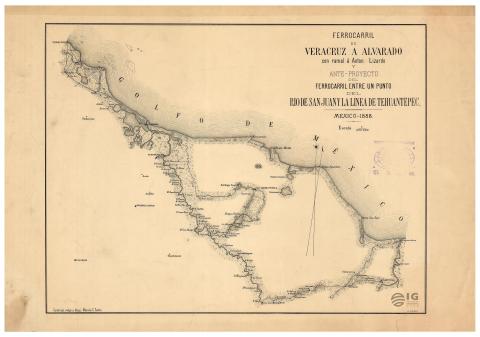 Ferrocarril de Veracruz a Alvarado Fuentes para el estudio de la